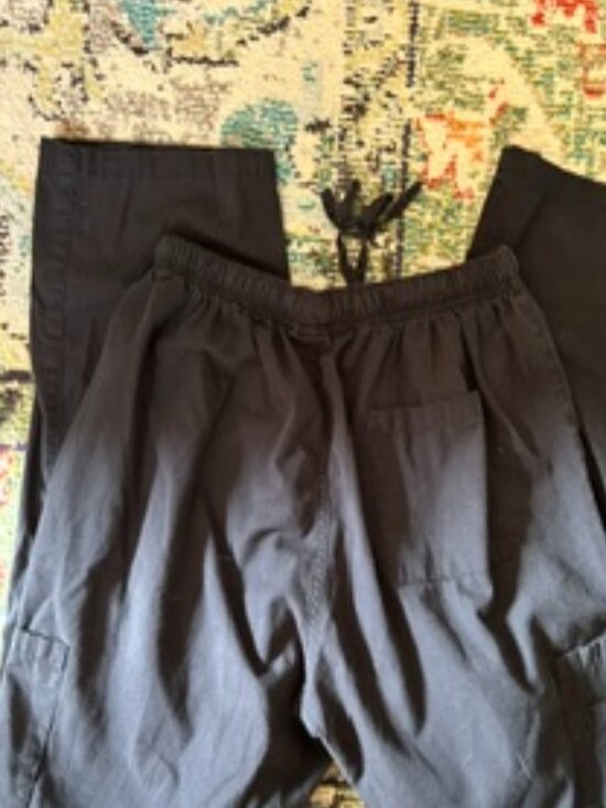 Pants - size large womens work wear scrub pants black stretch top